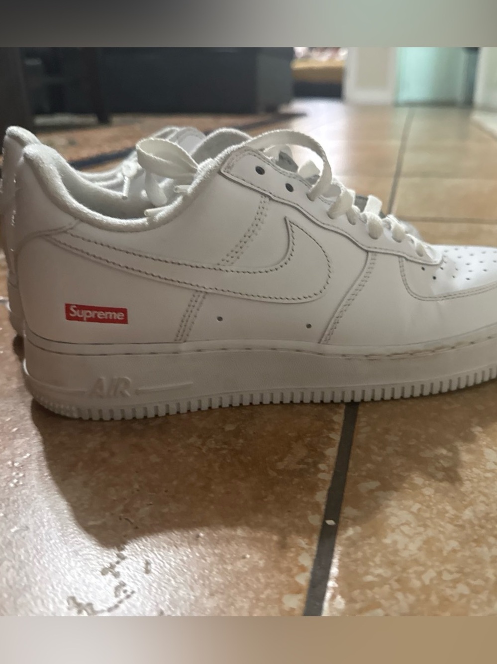 Nike White and Black Interior Tag Sneaker Detail